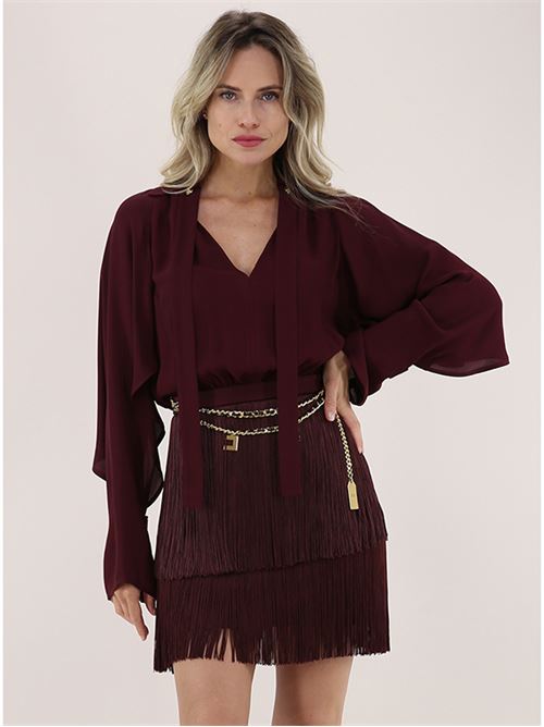 Fringe dress with shirt and scarf ELISABETTA FRANCHI | AB65446E2.CG3